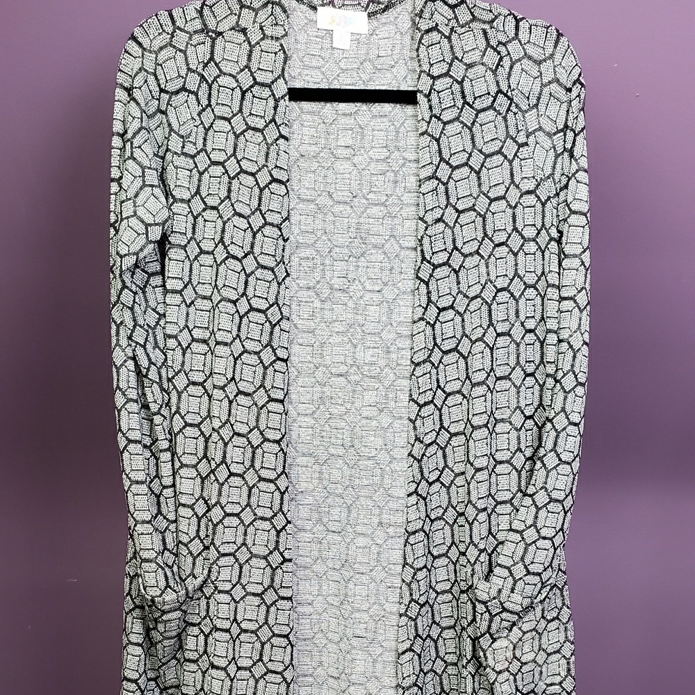 NWT Lularoe Sarah cardigan black white geometric